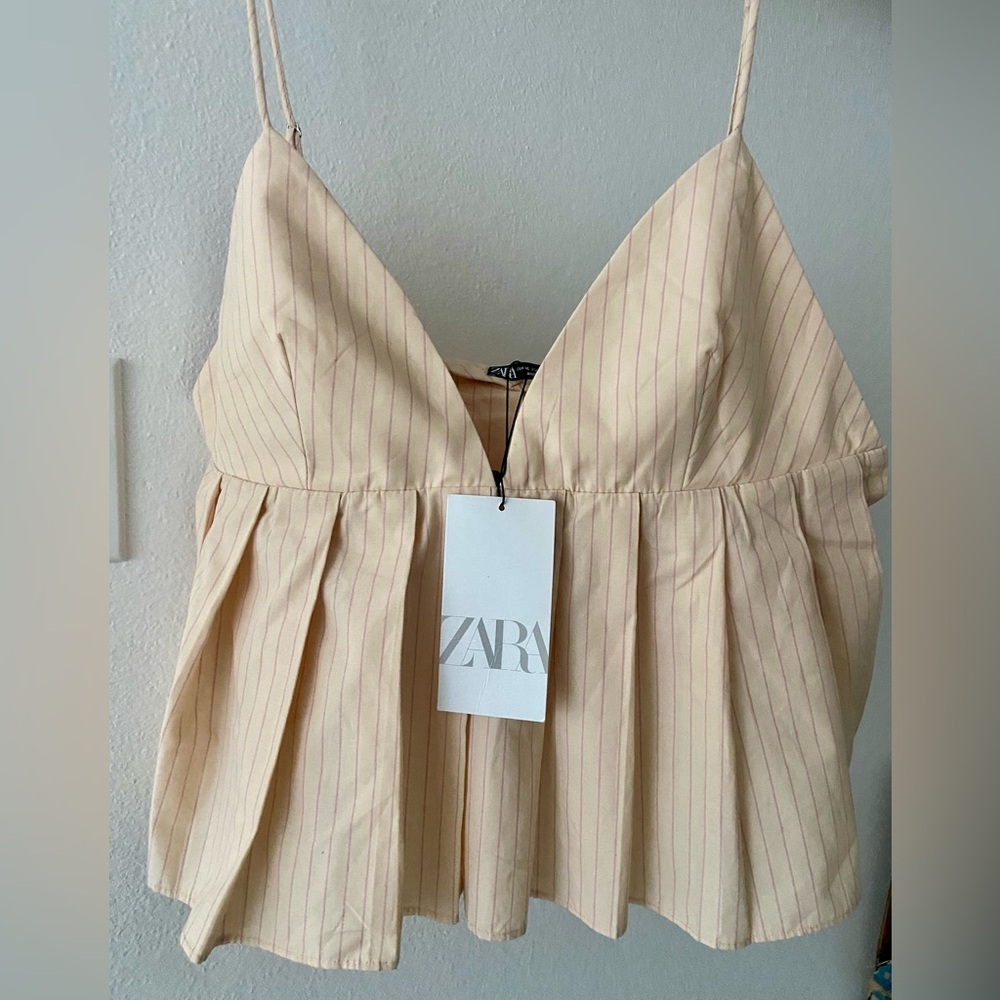 Zara Women’s Crop Top Beige/Pink